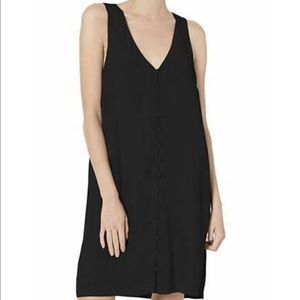BB Dakota Women's Sundowner Hammered Crepe Button Front Dress Black Size S